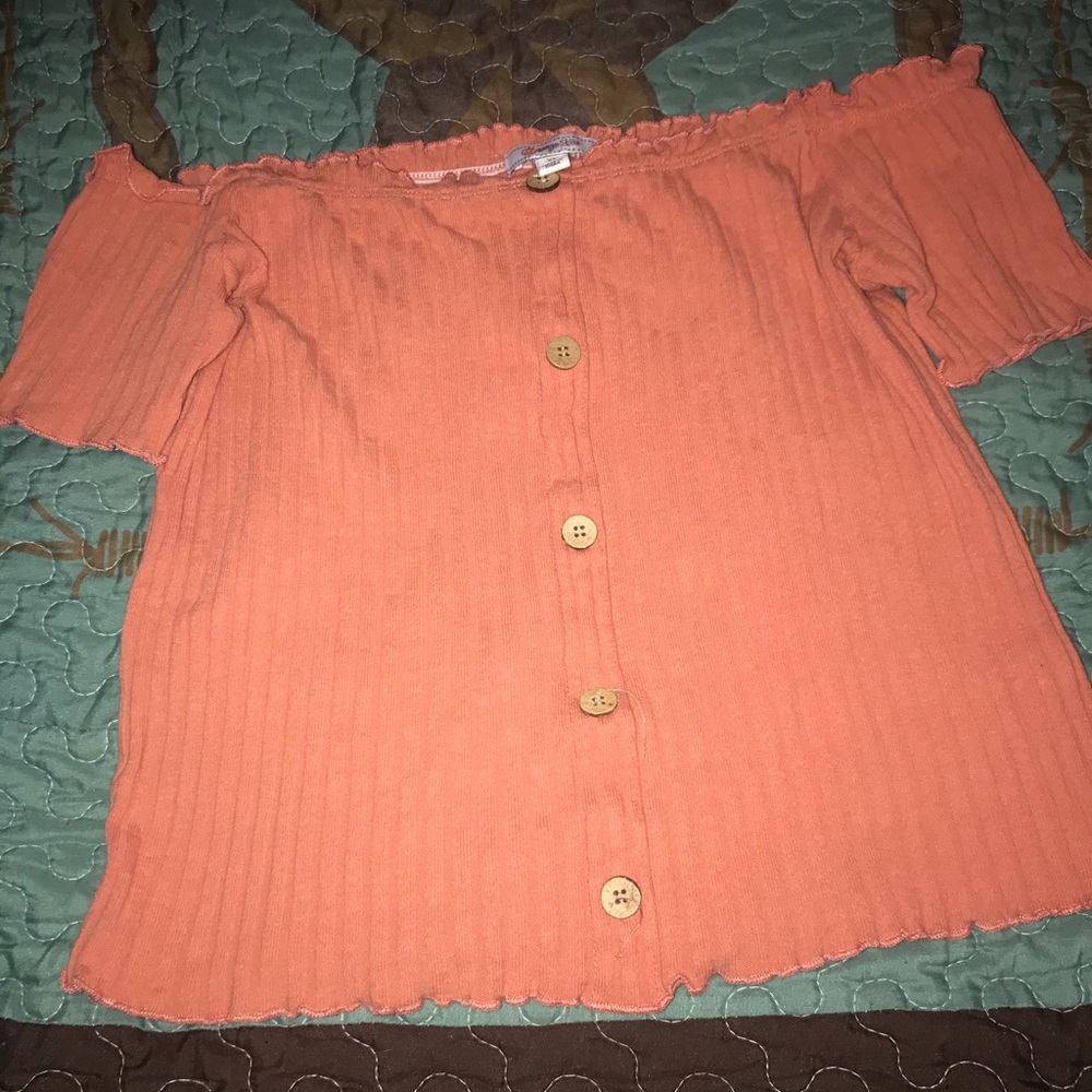 CUTE PEACHY/ORANGE CROP TOP🍑